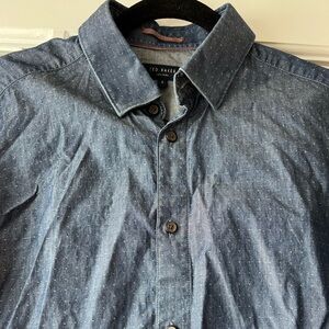 Ted Baker London Men’s Dark Blue Casual Button-Down Shirt size 4